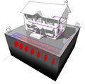 Ground-source heat pump diagram,